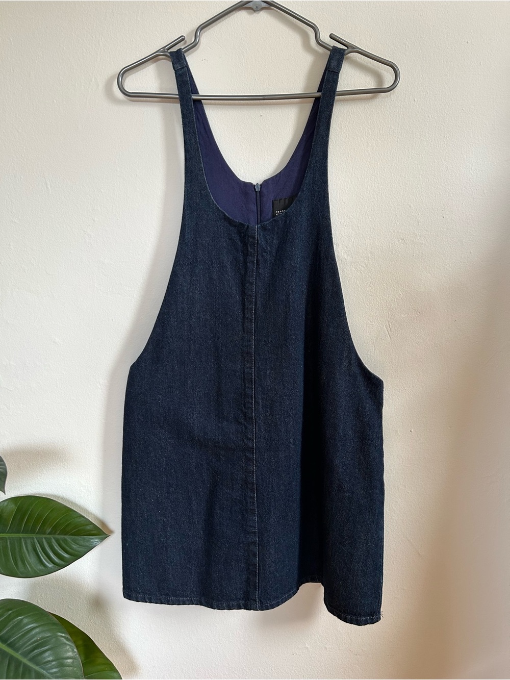 Zara Dark Denim Pinafore Dress